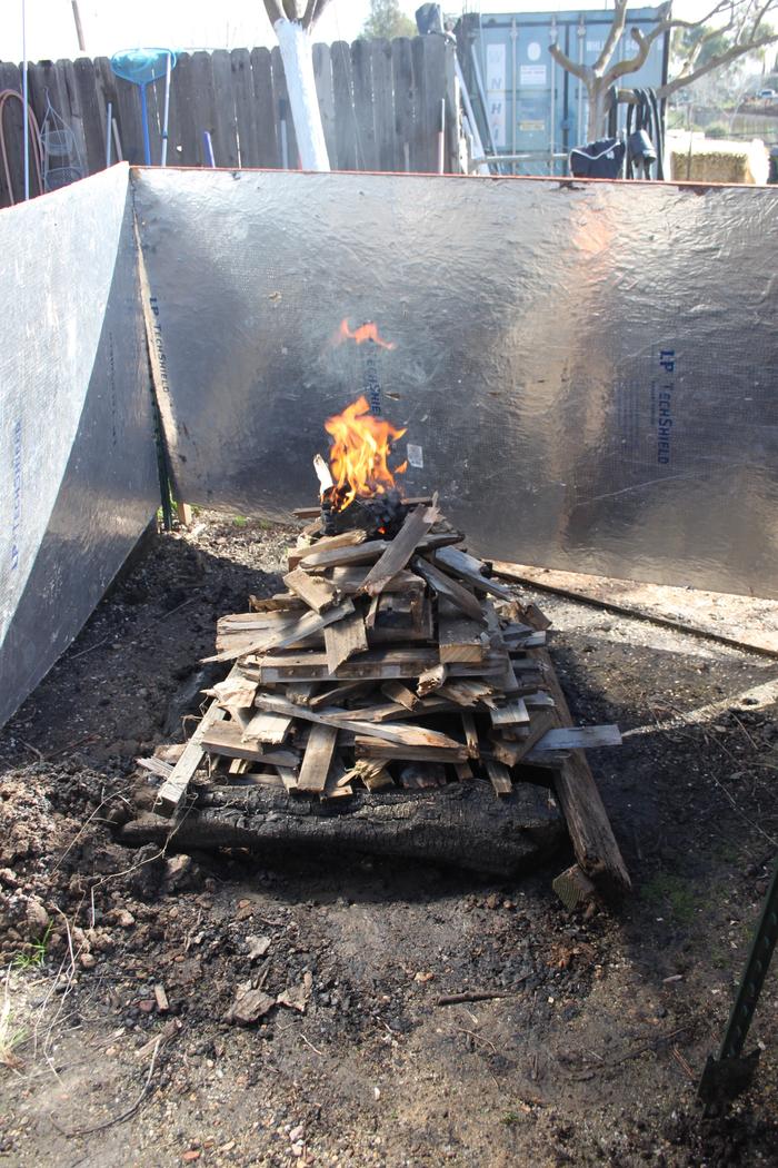 top-lit pyramid-style fire