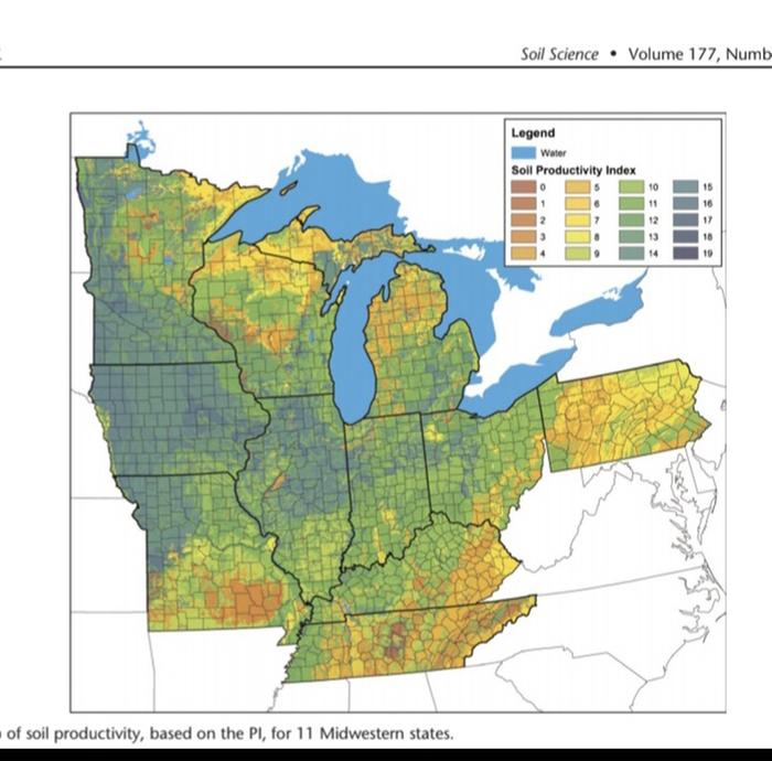 Midwest soil productivity map