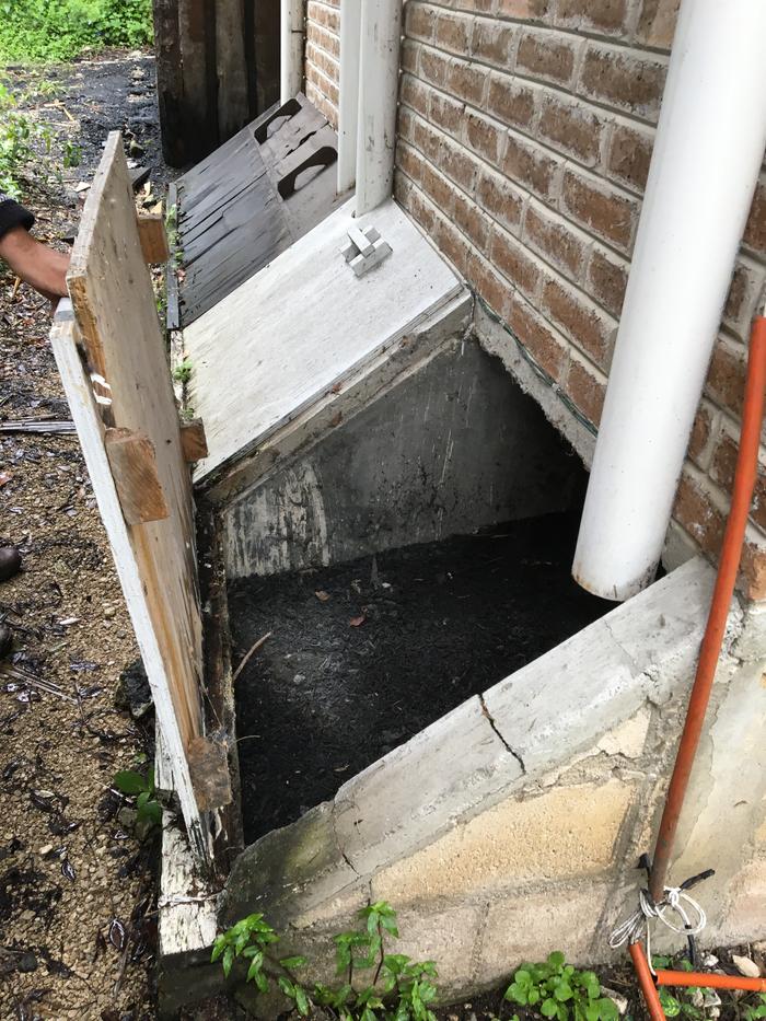 Composting toilet system from the back 