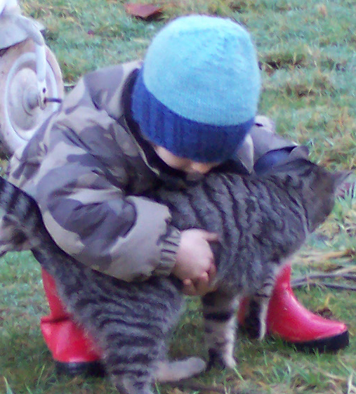 [Thumbnail for kitty-and-hat-toddler-preschooler-knit-blue-warm-wool-silk-permaculture.jpg]