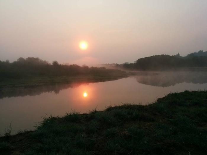 Sunrise over river