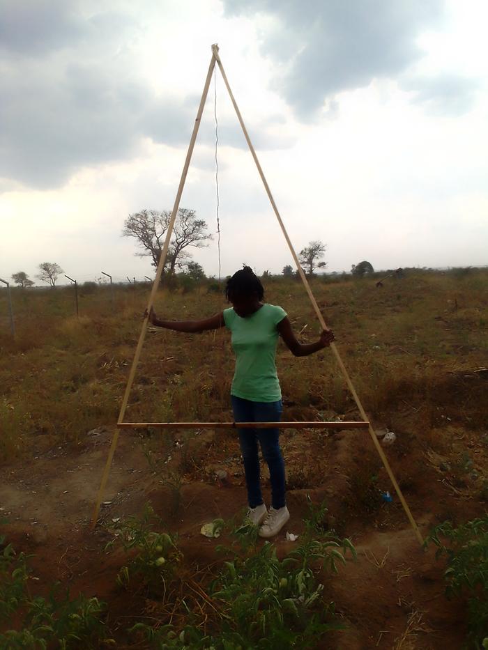 using A frame to mark out contours water management