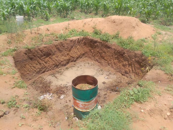 water catchment in compost pit