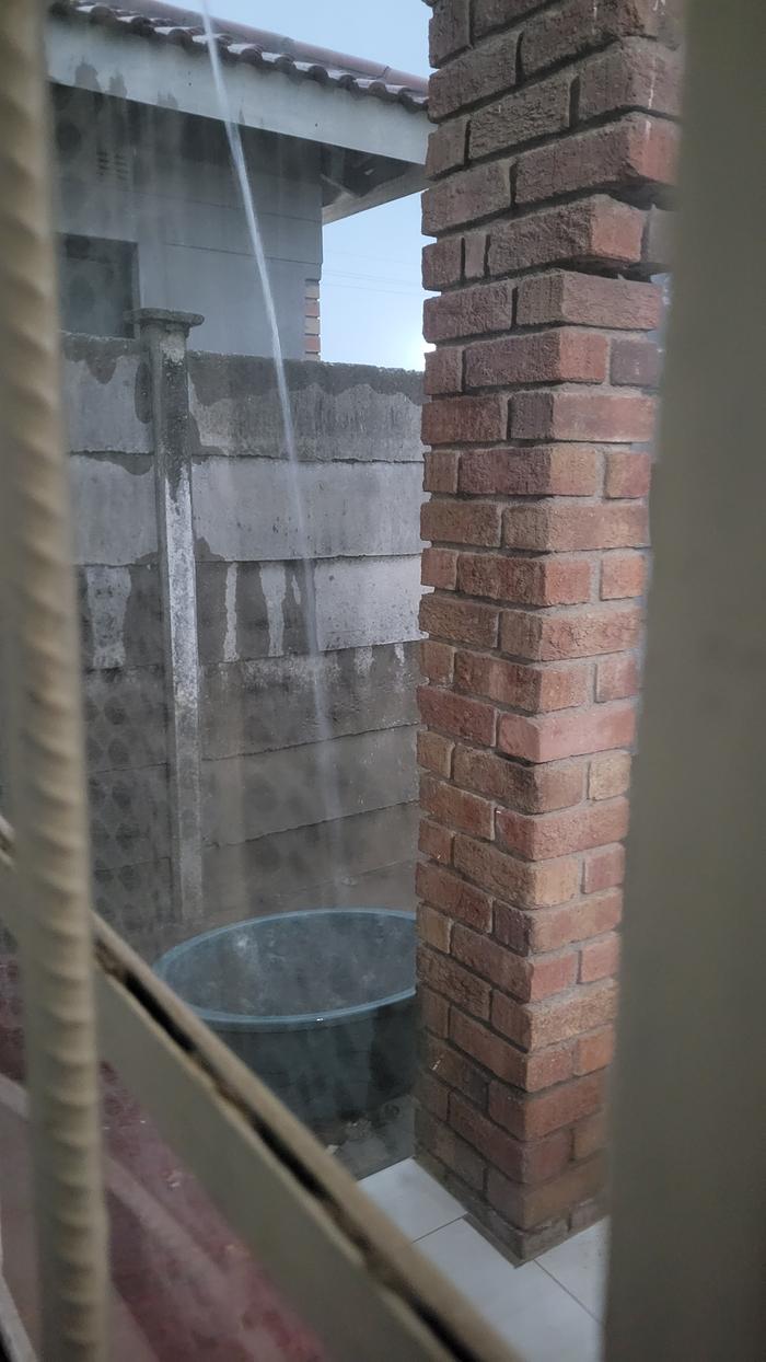 Safely in the house and this is what's outside