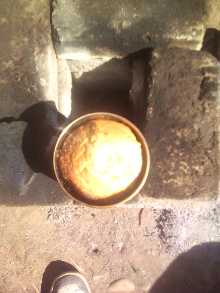 First baking attempt using the rocket stove