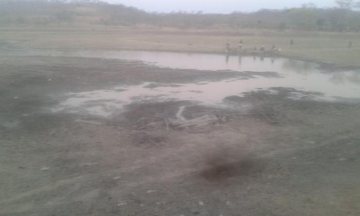 Remaining water in the dam