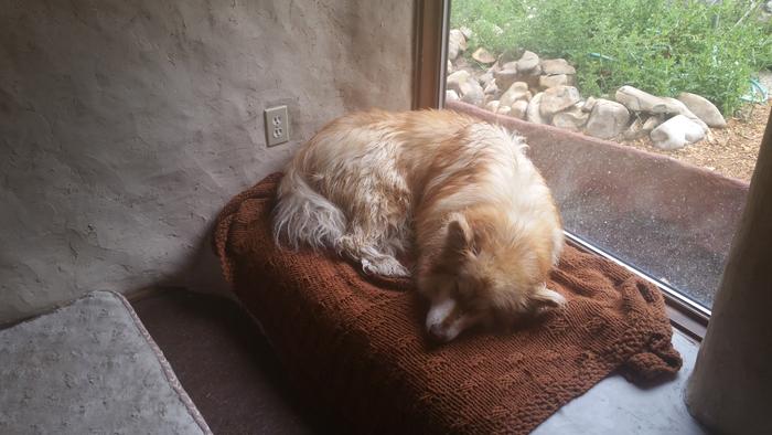 napping on tadelakt bench