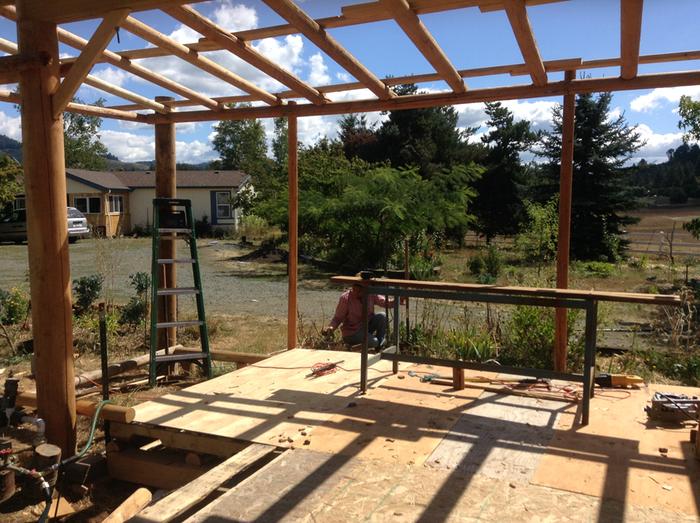 Pantry shed under construction