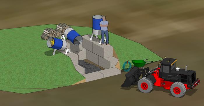 A deluxe, home biochar setup