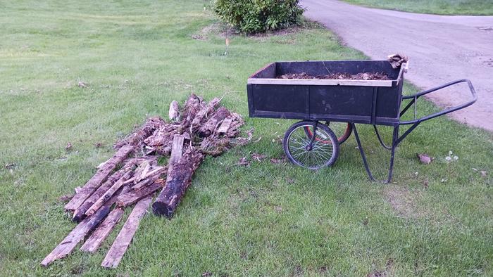 wood waiting for manure