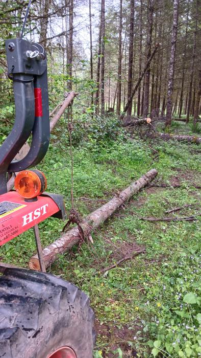 Pulling a smaller log