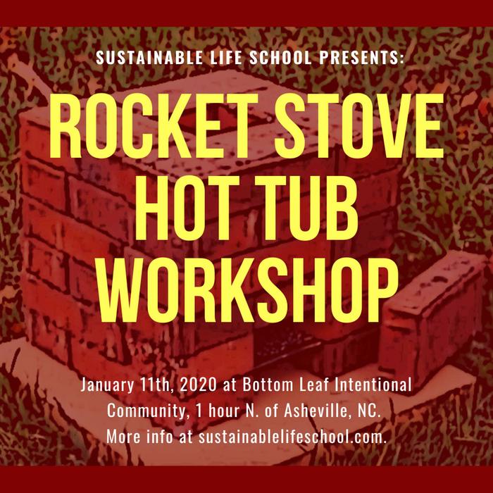 rocket stove hot tub workshop poster