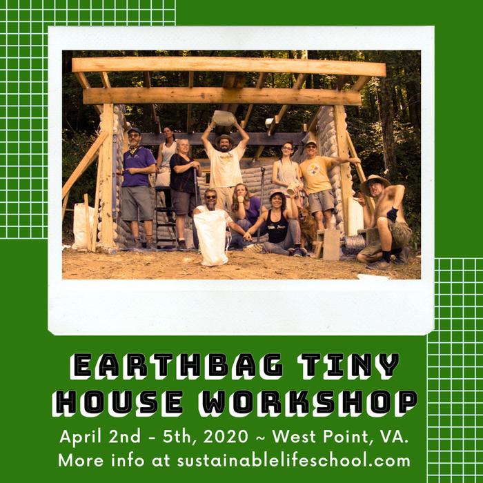 tiny house earthbag workshop poster