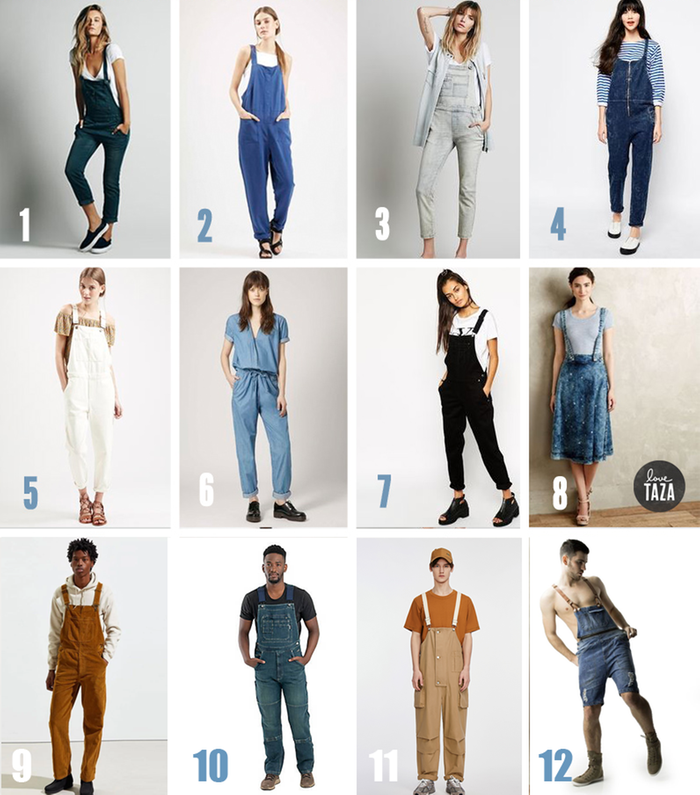 types of overalls