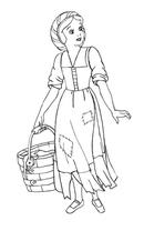 Historically accurate renaissance Snow White in peasant working class clothing
