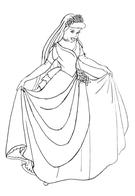 historical Cinderella Victorian wedding dress coloring page
