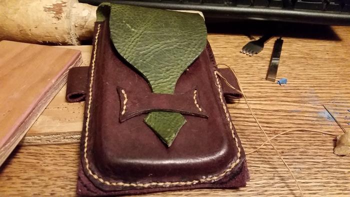 assembling elven renfair purple and green pouch