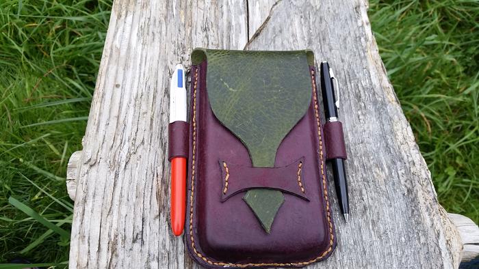 Purple and green belt pouch