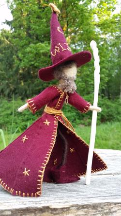 Discworld wizard toy running with staff