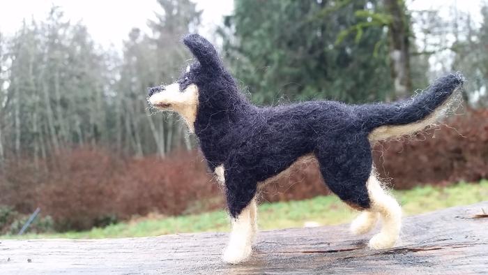 needle-felted dog