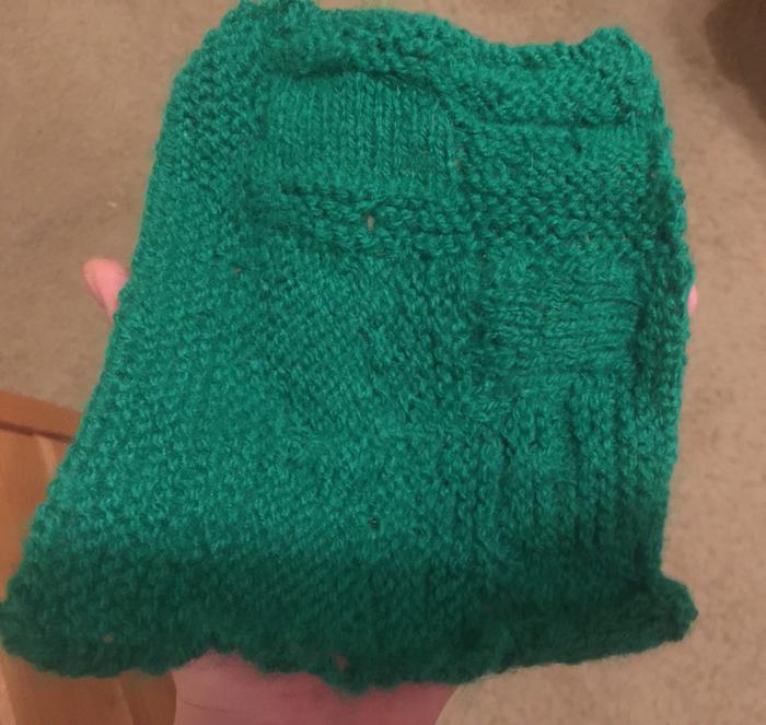 Knitted Purl Stitch Practice Peice Washcloth