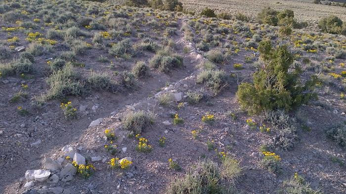 swales in the desert, built by hand