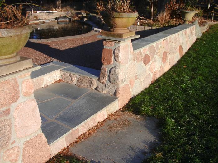 Granite and slate combination. Slates make great caps
