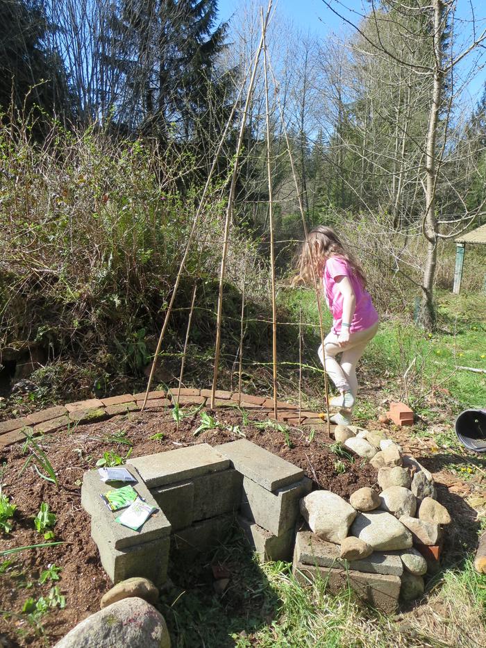 The bricks are already getting used for walking on!