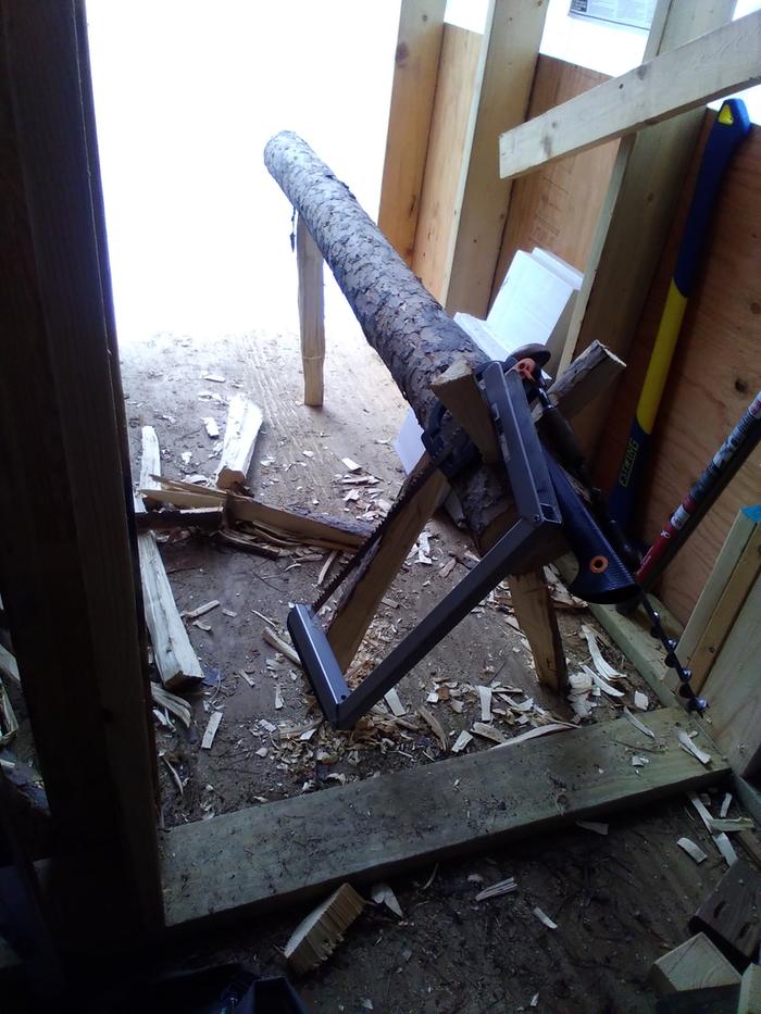 Sawbuck with tools