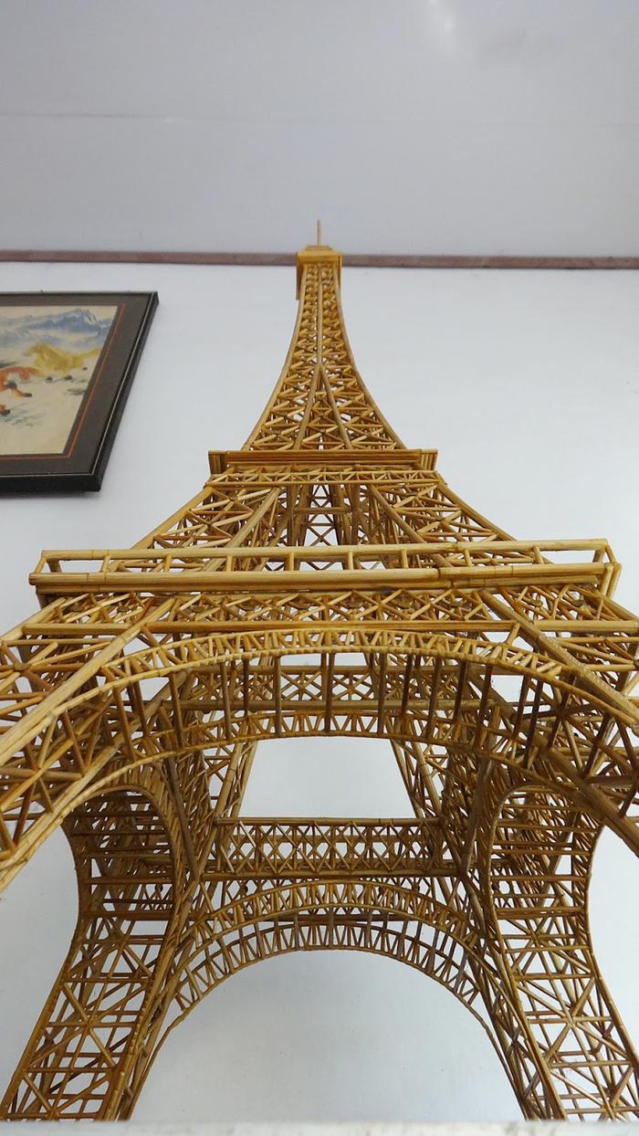 Eiffel Tower that was made entirely from the bamboo toothpicks