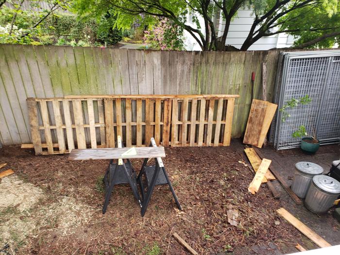 Cleaning up the area and assembling the back wall