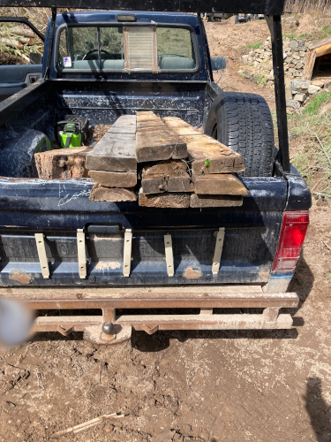 Transferred to Truck for Relocation to the Berm Shed Firewood Rack