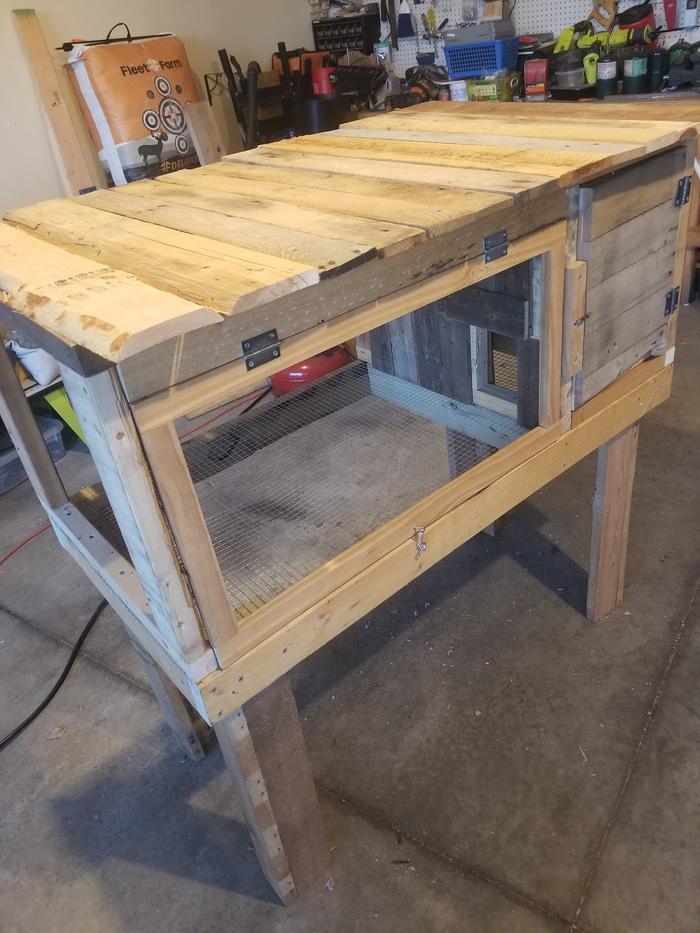 roof on, "house" completed, acess doors on