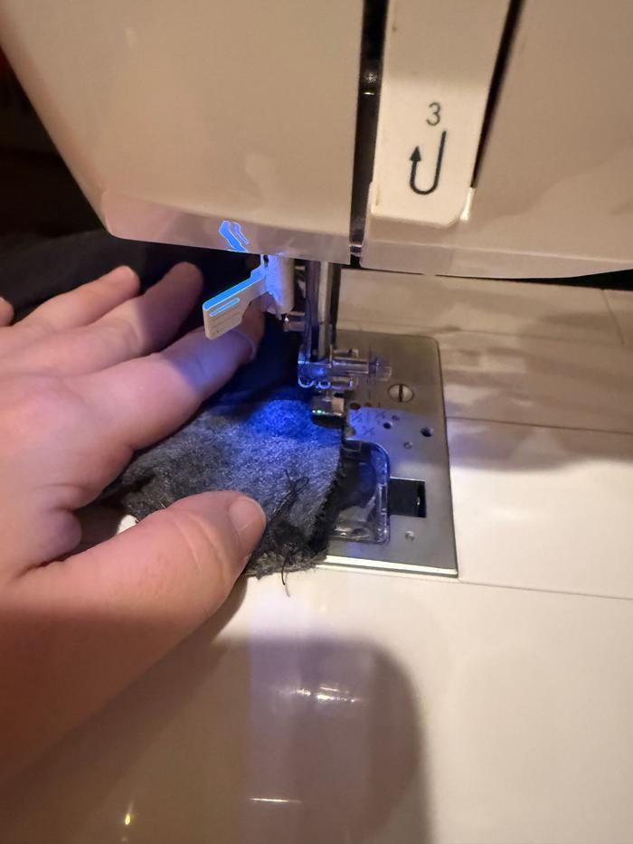 In the process of sewing the new one in.