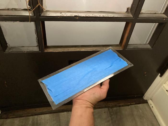 First broken window removed.