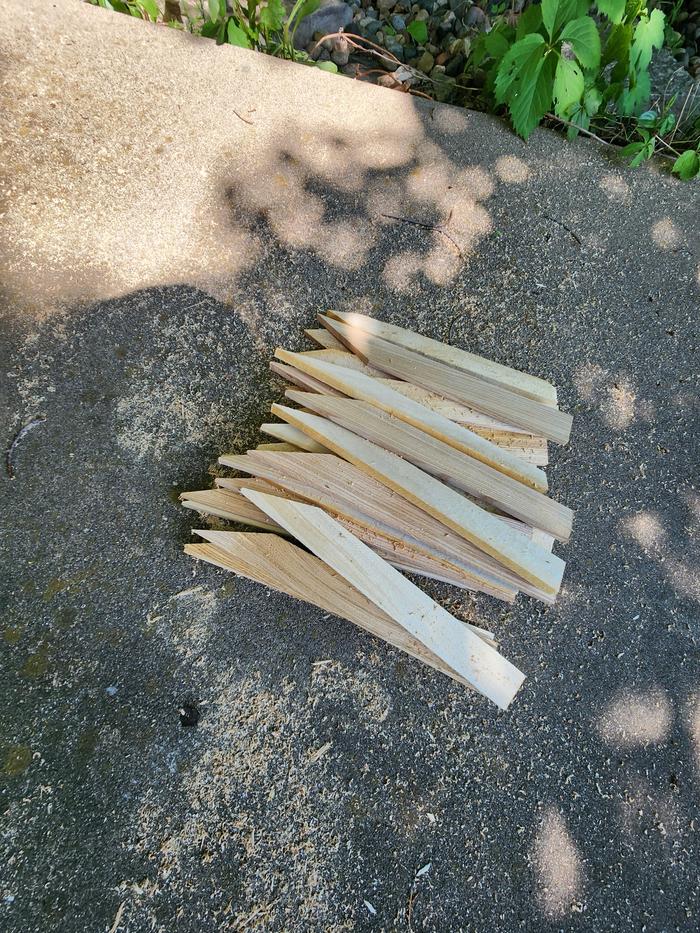 small homemade survey stakes