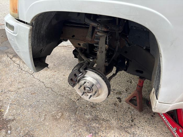 New rotor and pads installed front driver side