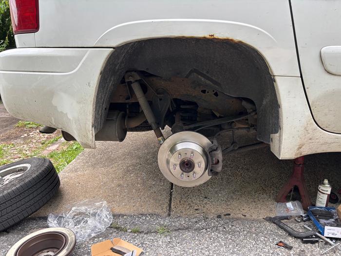 New rotor and pads installed rear passenger side