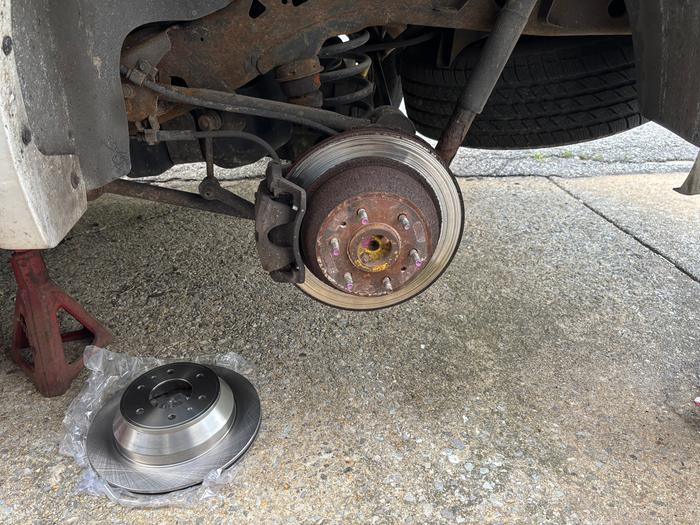 Rear driver side rotor, ready to be removed