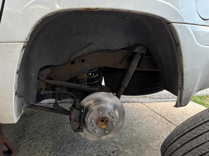 New rotor and pads installed rear driver side