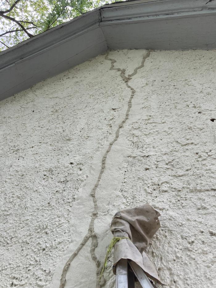 Cement squeezed into the joint