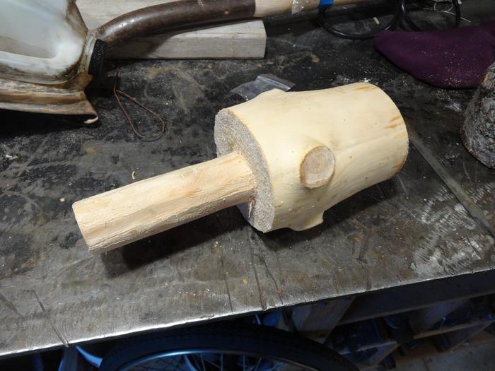 hand made wooden mallet