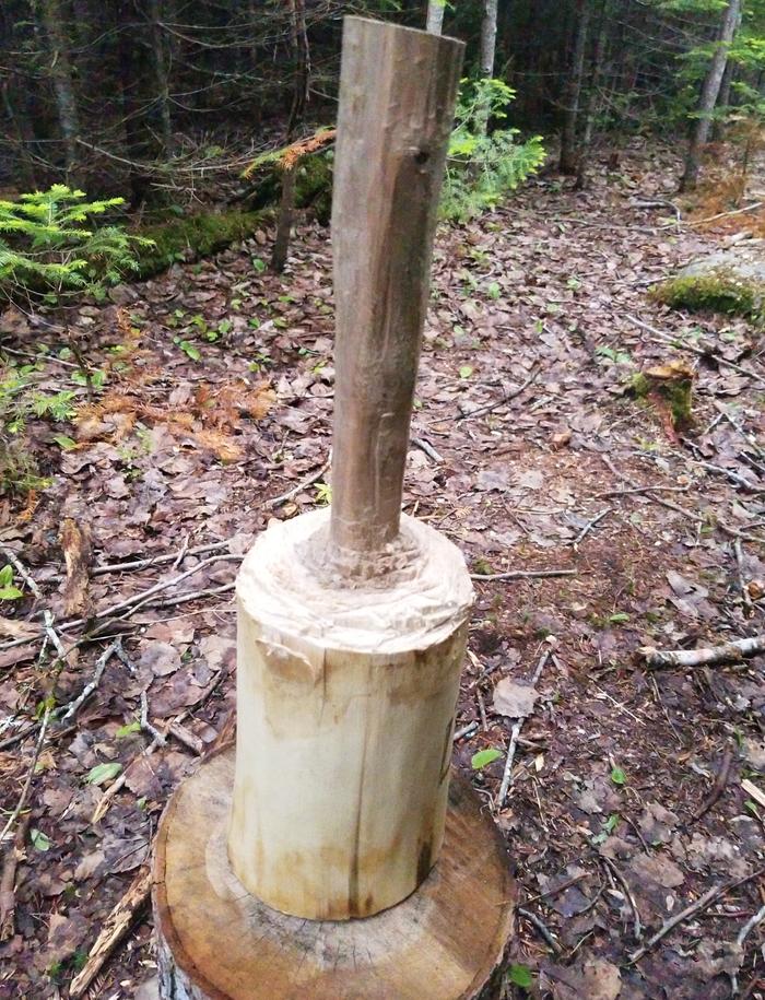 hand carved wooden mallet