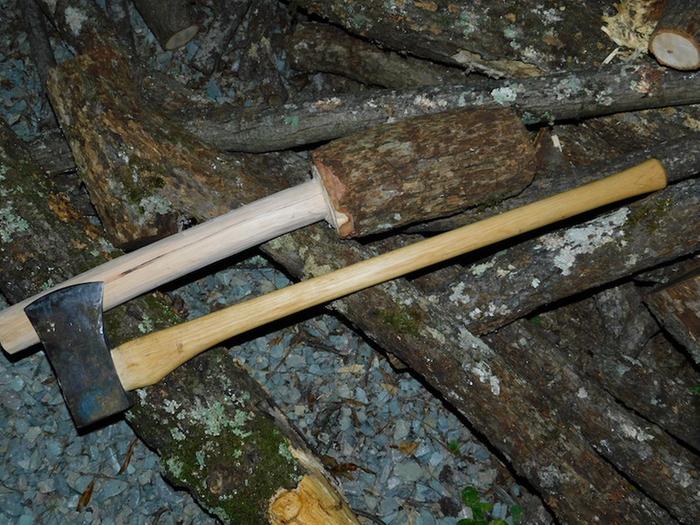 hand shaped wooden mallet