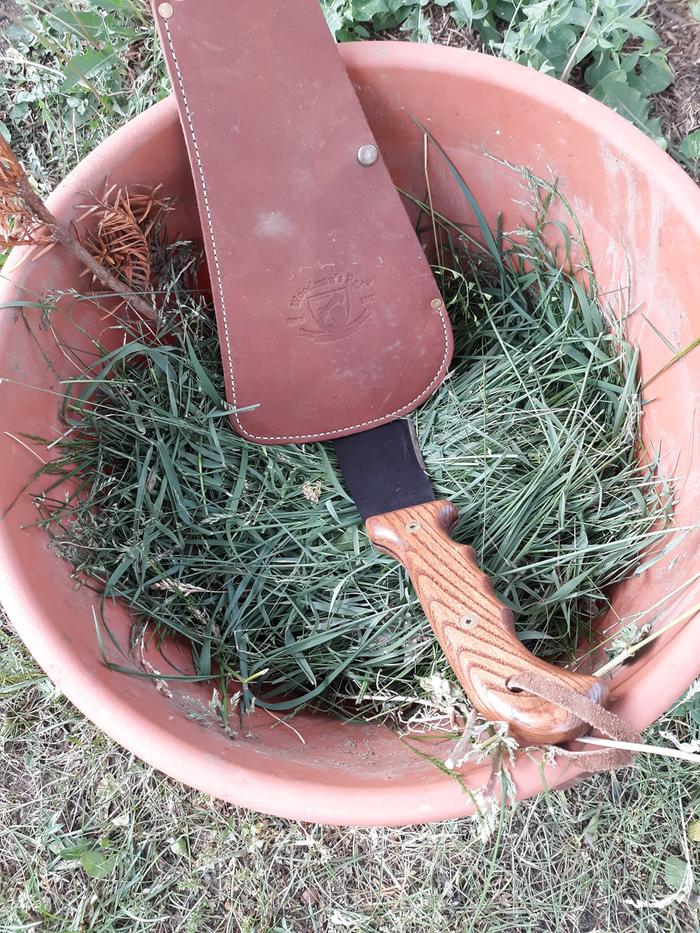 Mulch bucket--compare to size of Woodsman's Pal