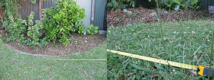 Measuring the radius of the garden bed