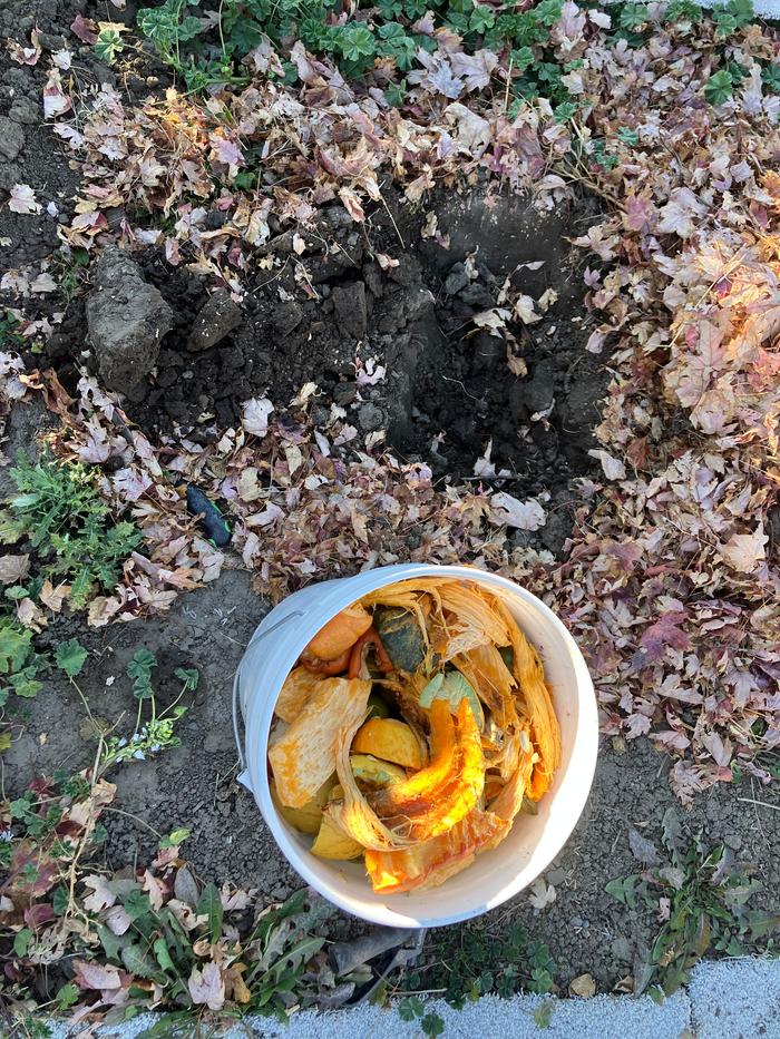 Bucket 2 next to its hole