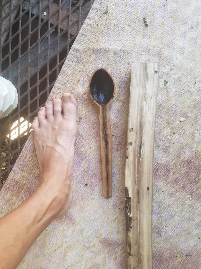 Other half of the stick is ready to be the next spoon