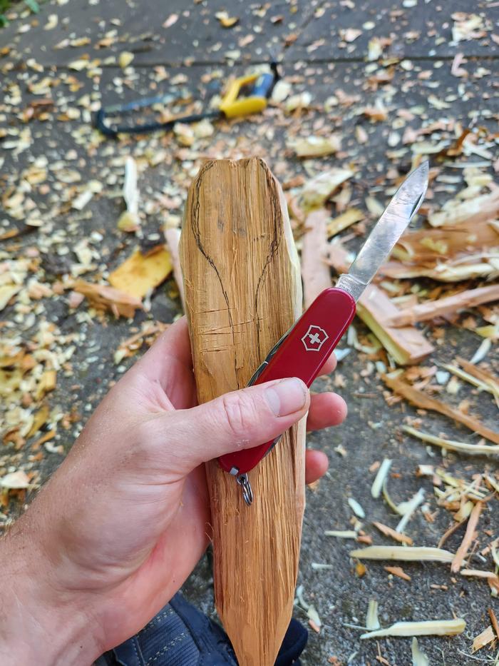 the raw chunk and first tool, took my time finding the shape