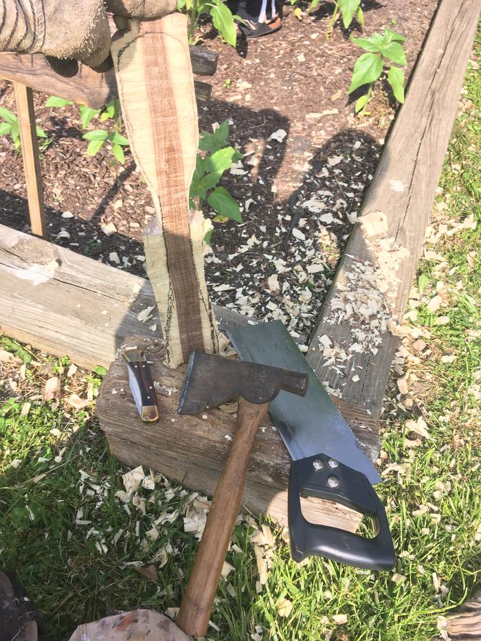 shaping wooden spoon